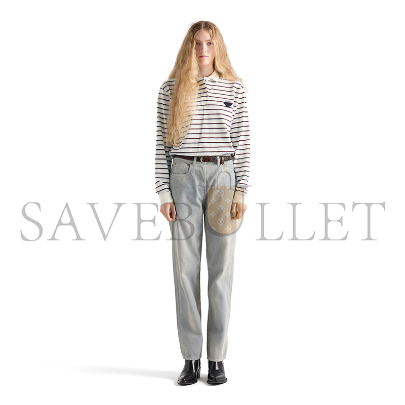 PRADA STRIPED PIQUÉ POLO SHIRT 39608